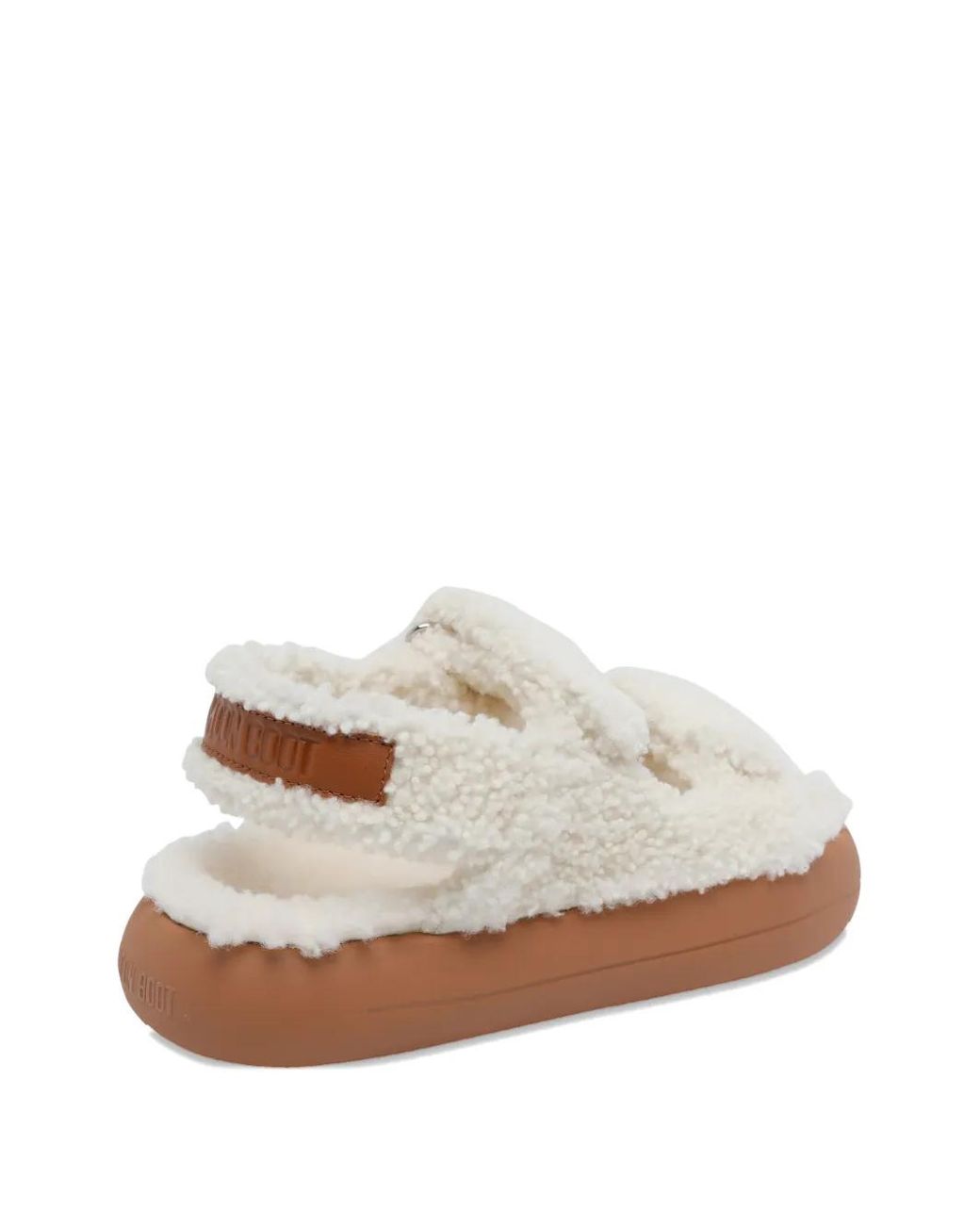Moon Boot White Shearling Platform Sandals