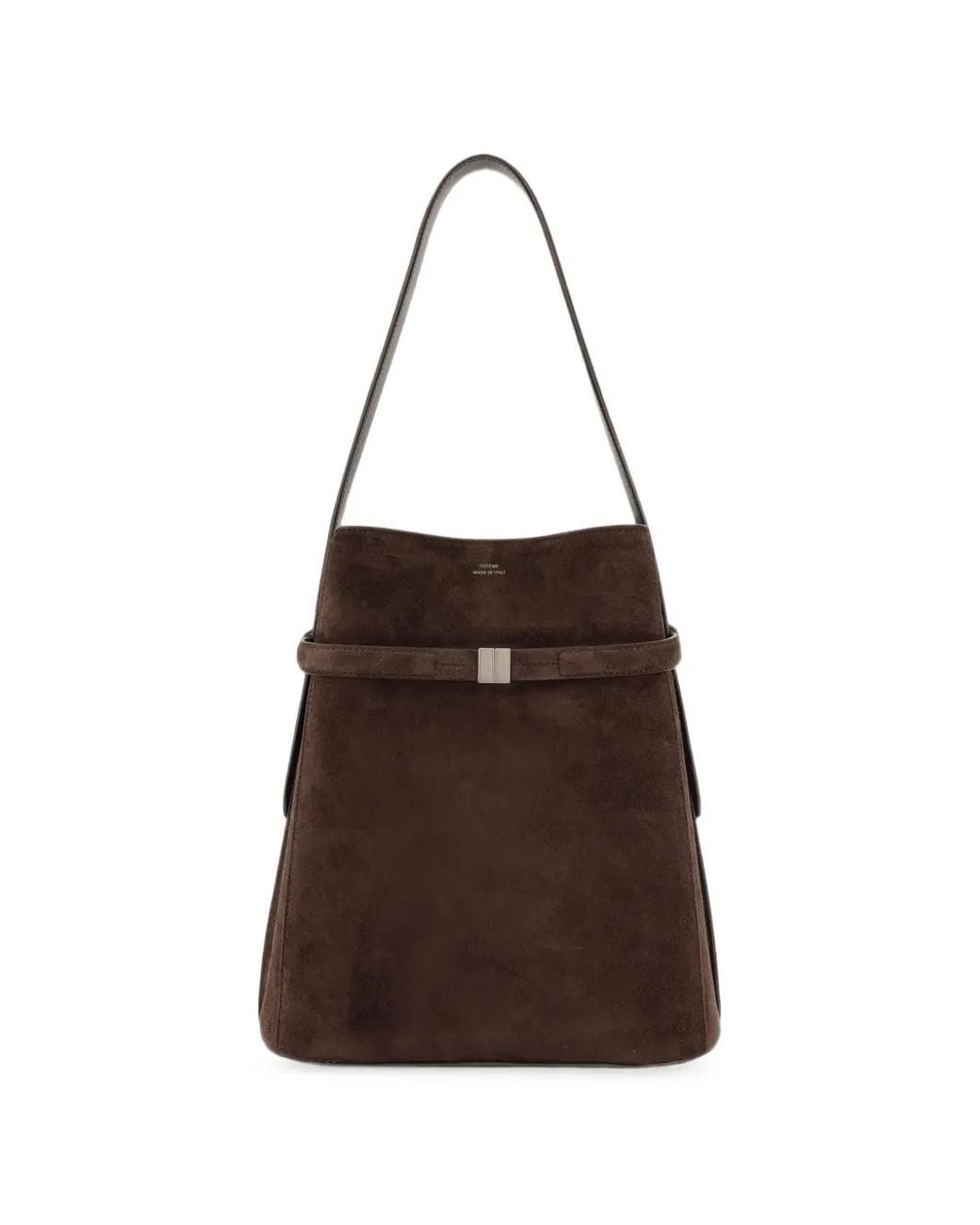 Totême Brown Sac Porté Épaule En Daim