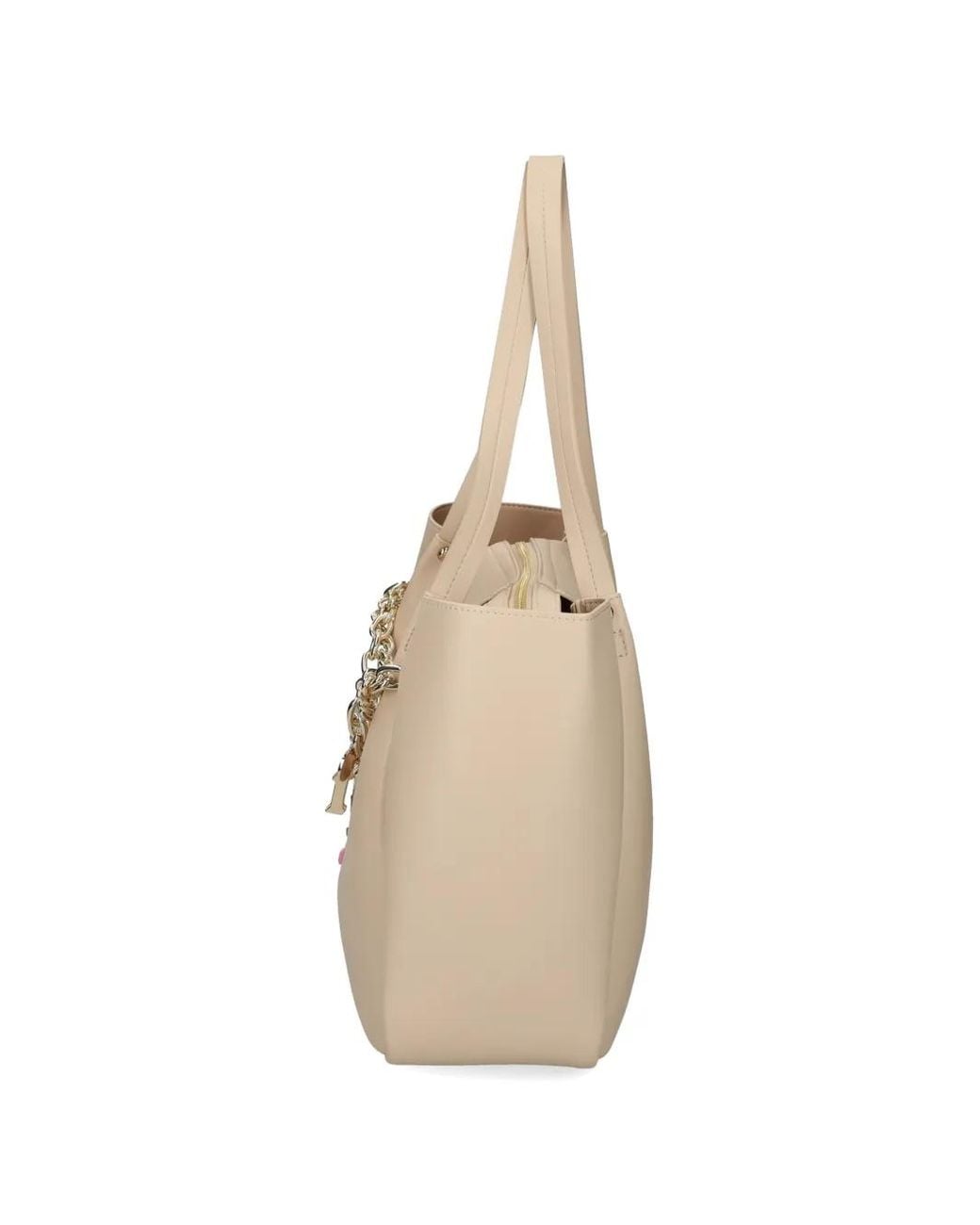 Just Cavalli White Chain-Charm Shoulder Bag