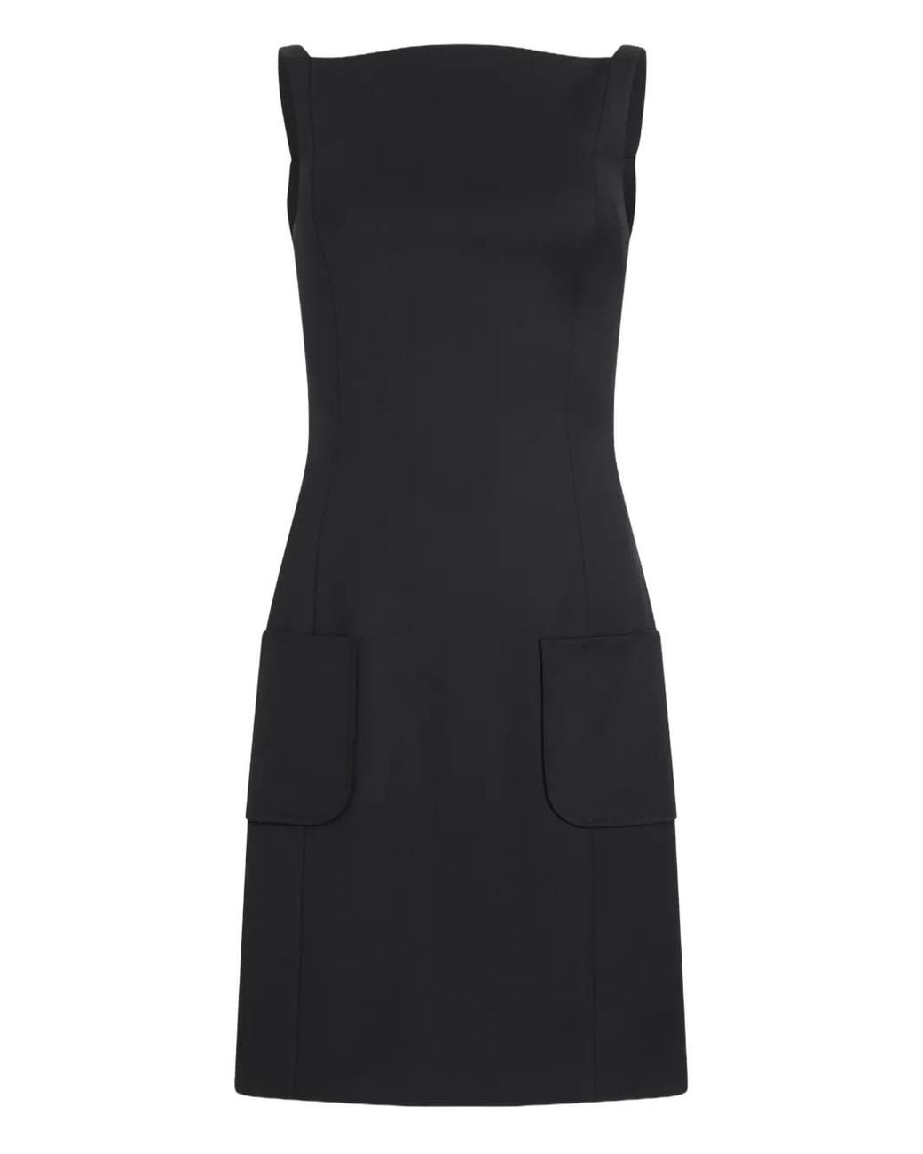 Patou Black Pockets Mini Dress