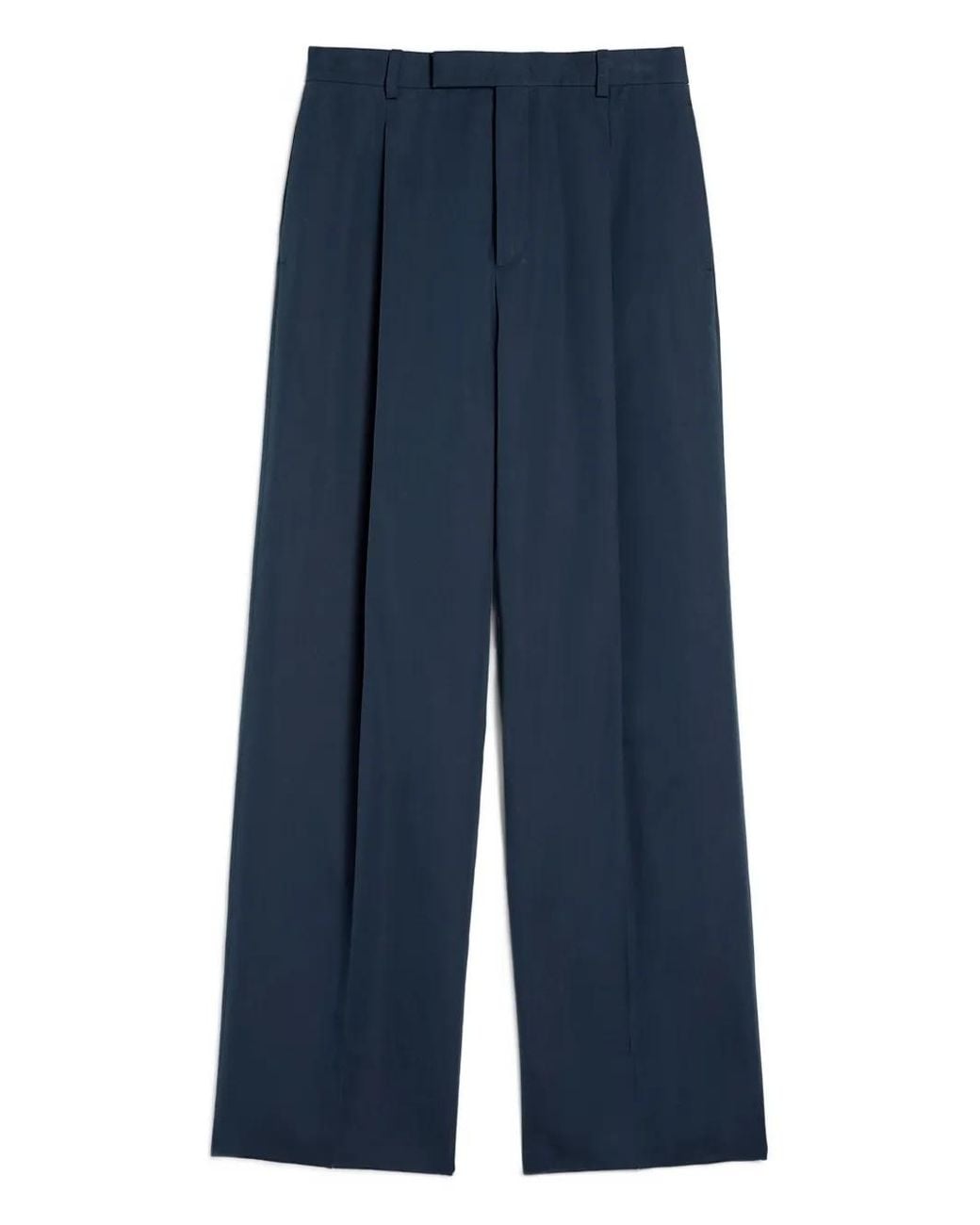 Jil Sander Blue Cotton Blend Poplin Trousers for men