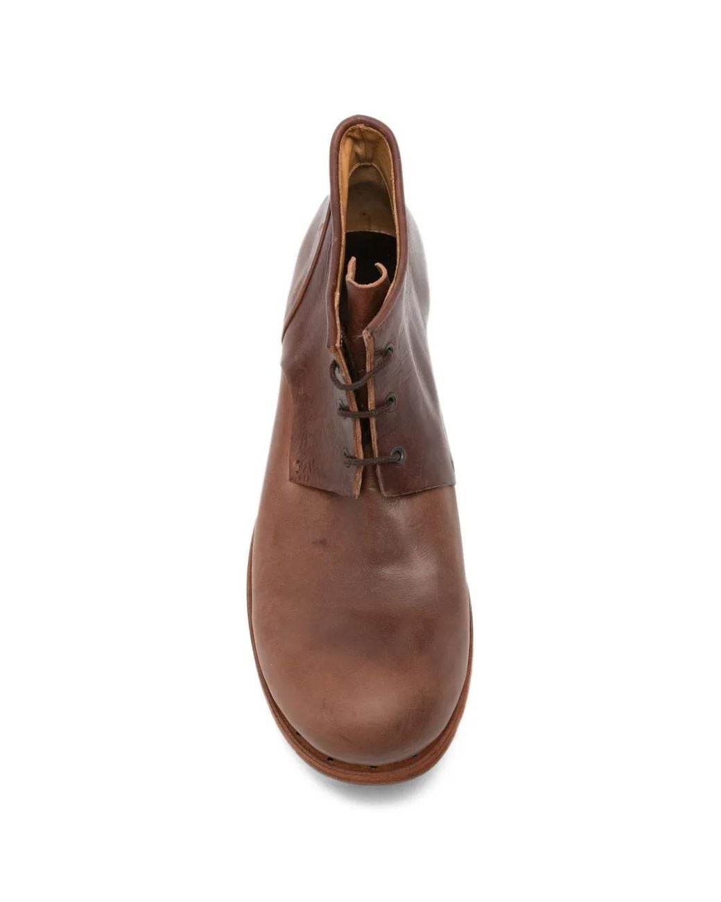 Ma+ Brown Lace-Up Leather Boots for men