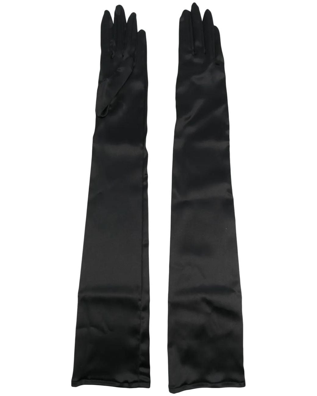 Dolce & Gabbana Black Silk Long Gloves