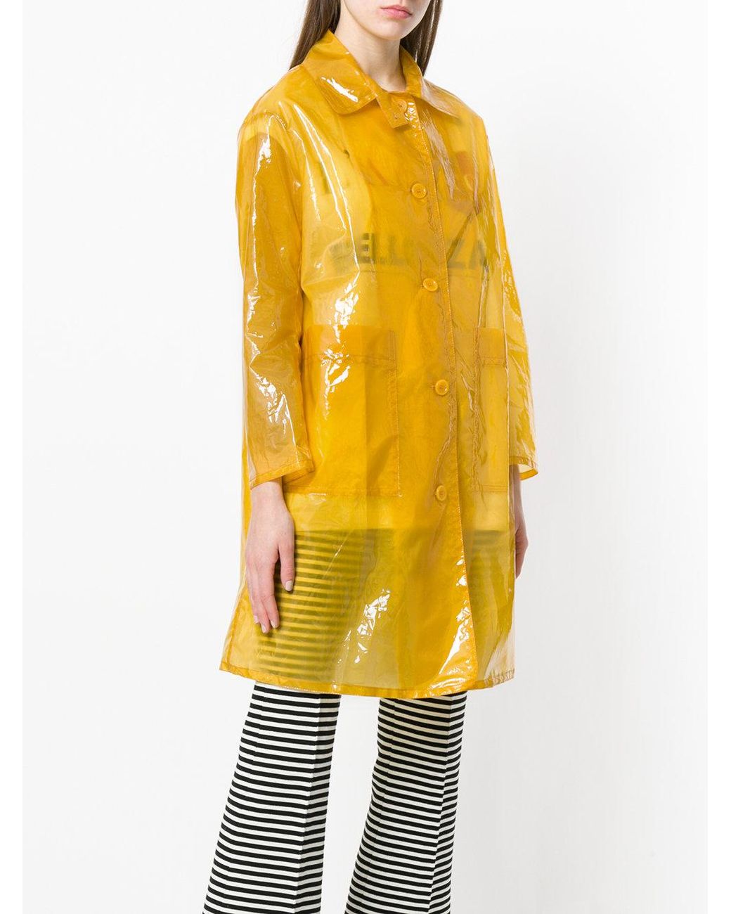 Aspesi Transparent Trench Coat in Yellow | Lyst