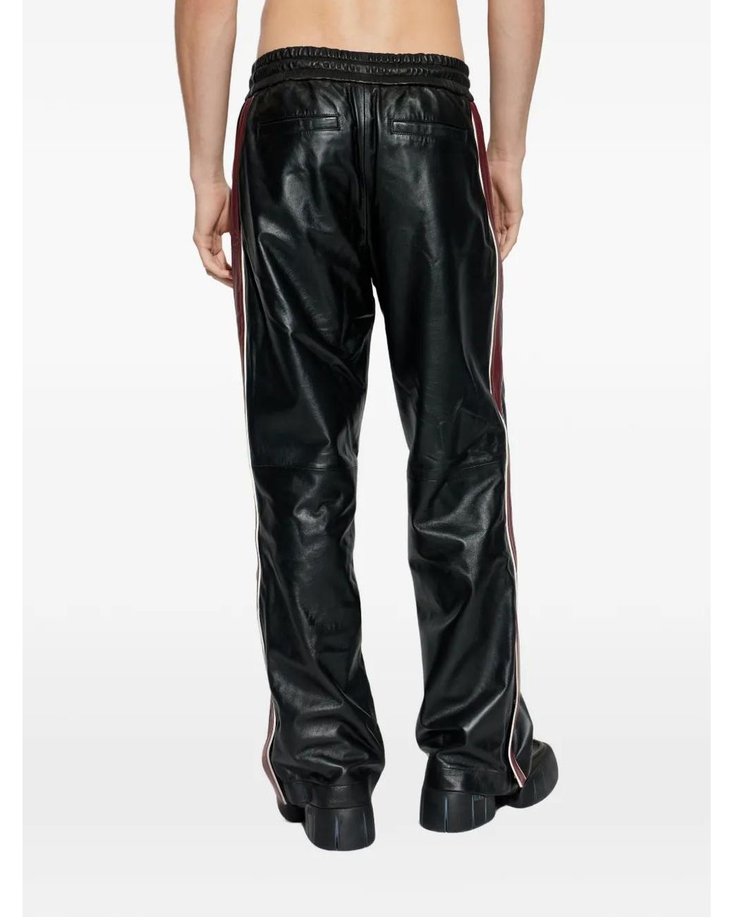 Casablanca Black Leather Trousers for men