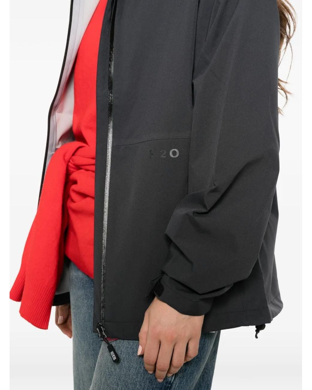 H2O SPORTSWEAR Red Hooded Logo-Print Coat