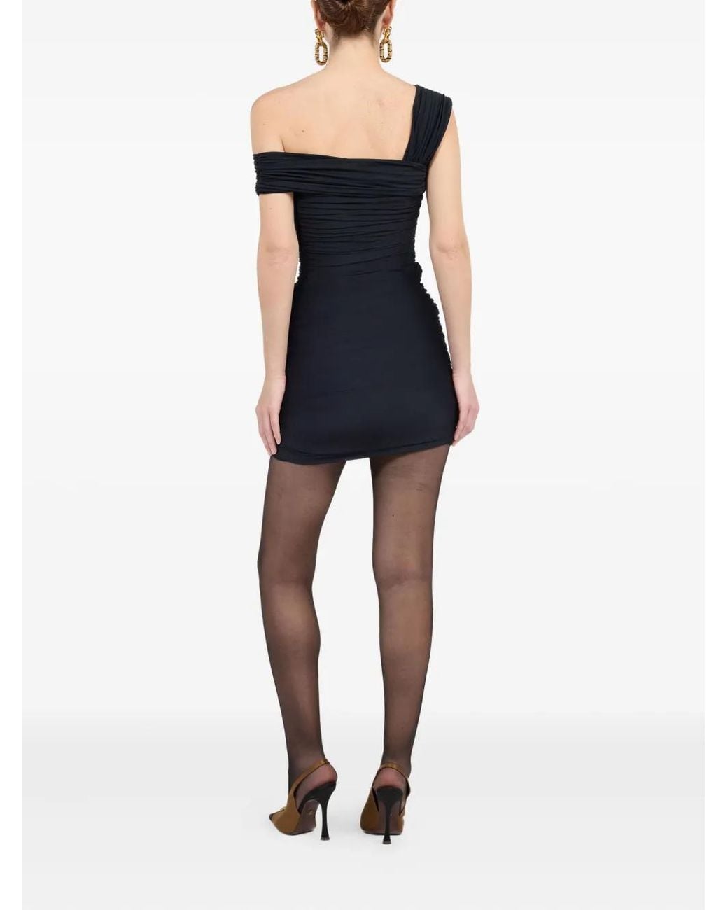 Roberto Cavalli Blue One-Shoulder Mini Dress