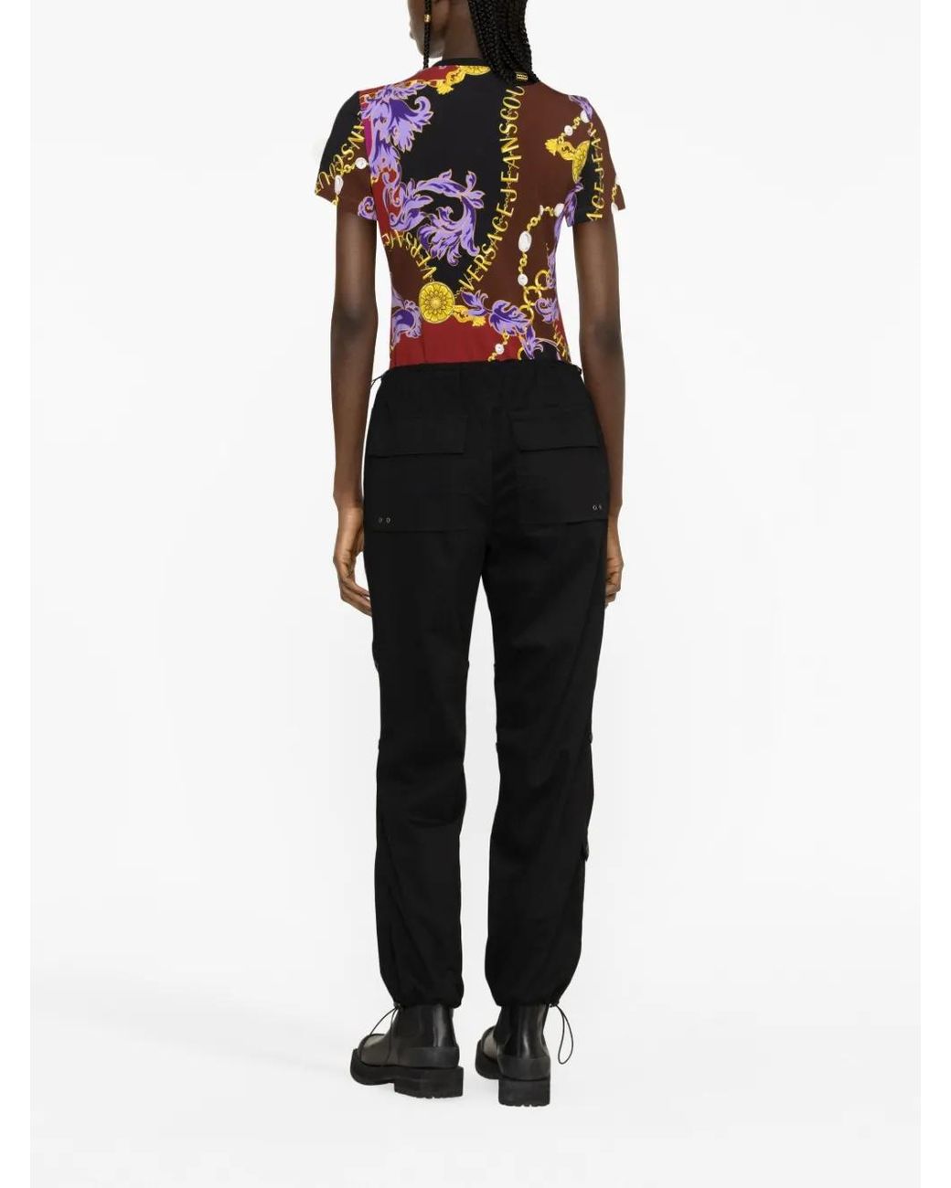 Versace Jeans Couture Red Baroque-Print Cotton T-Shirt
