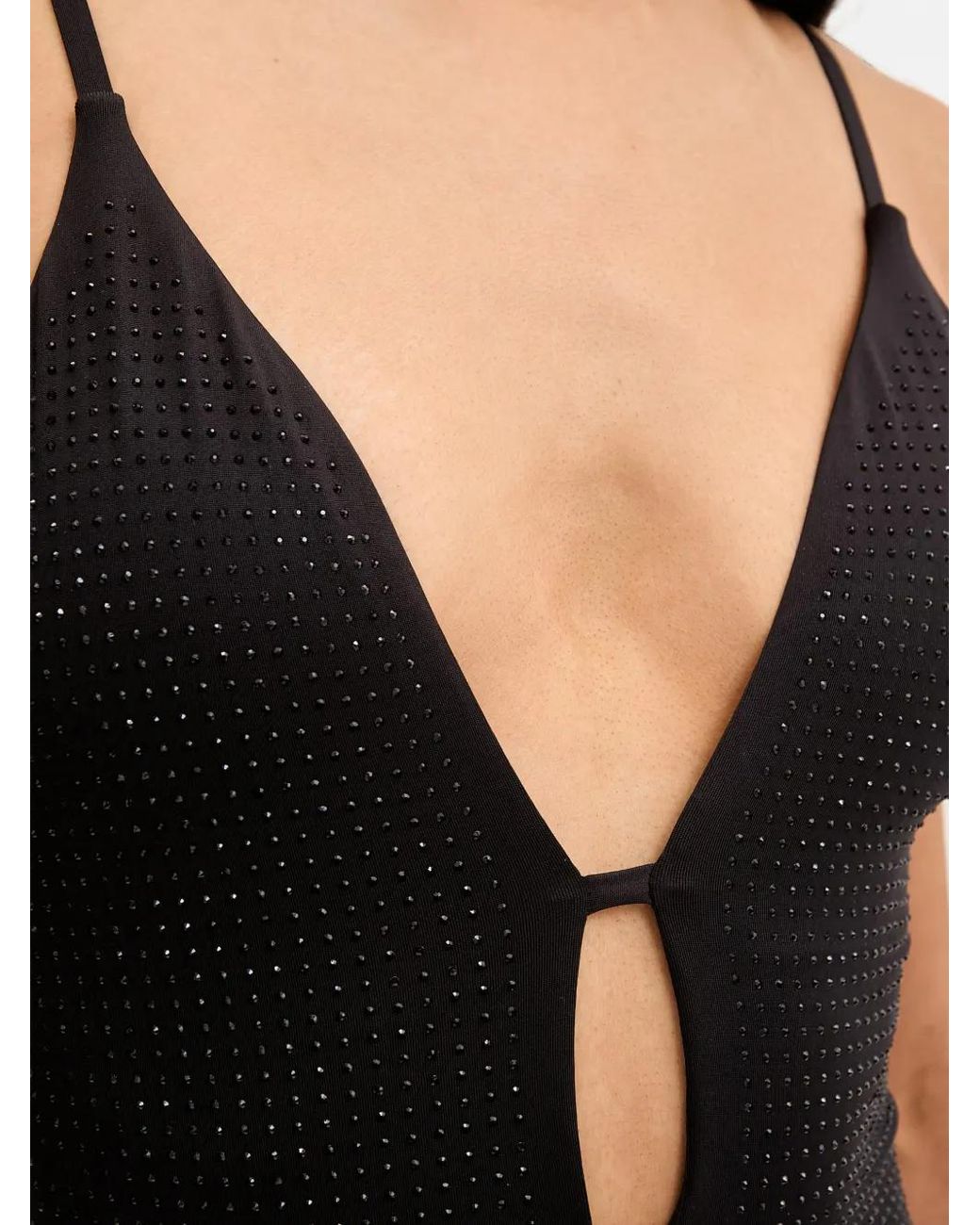 MICHAEL Michael Kors Black Rhinestone-Embellished Swimsuit