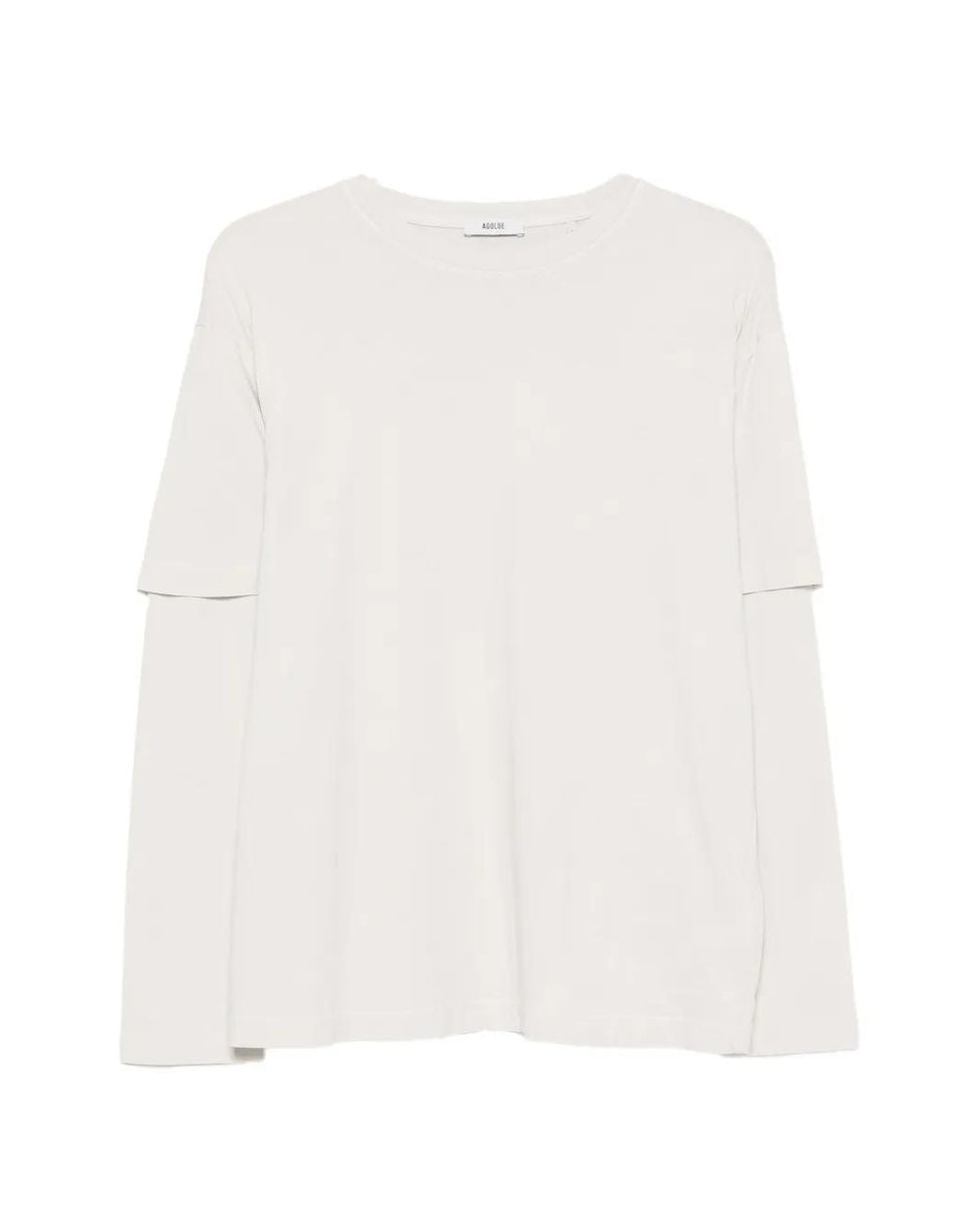 Agolde White Lois Layered-Sleeve T-Shirt