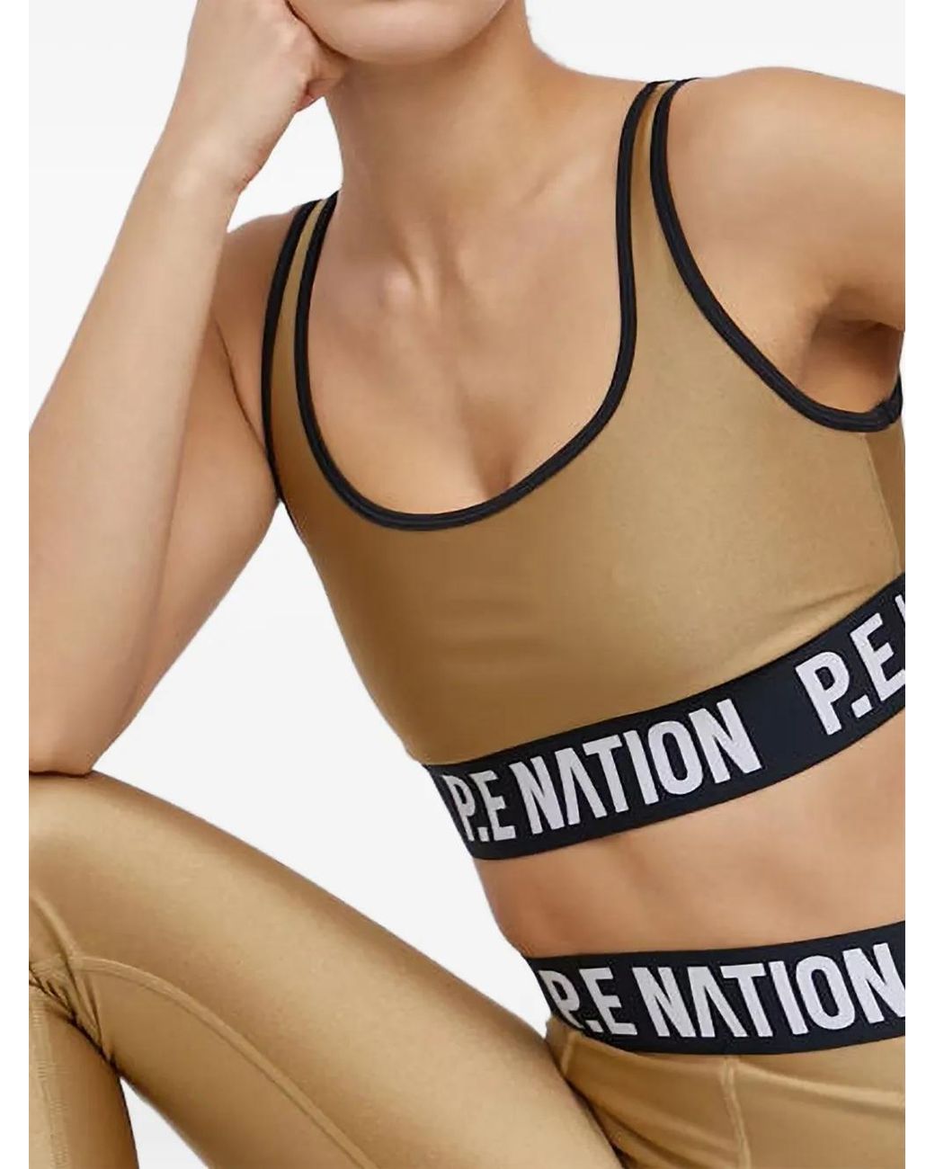 P.E Nation Natural Logo-Underband Sports Bra