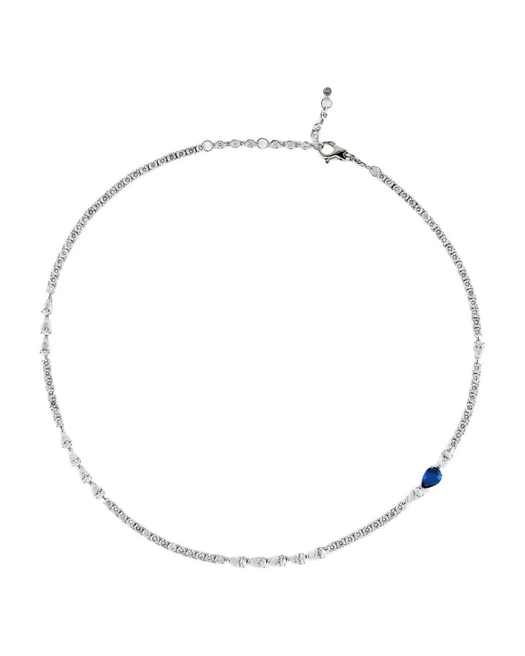 Jewels Aficionado Natural 18K Diamond And Sapphire Necklace