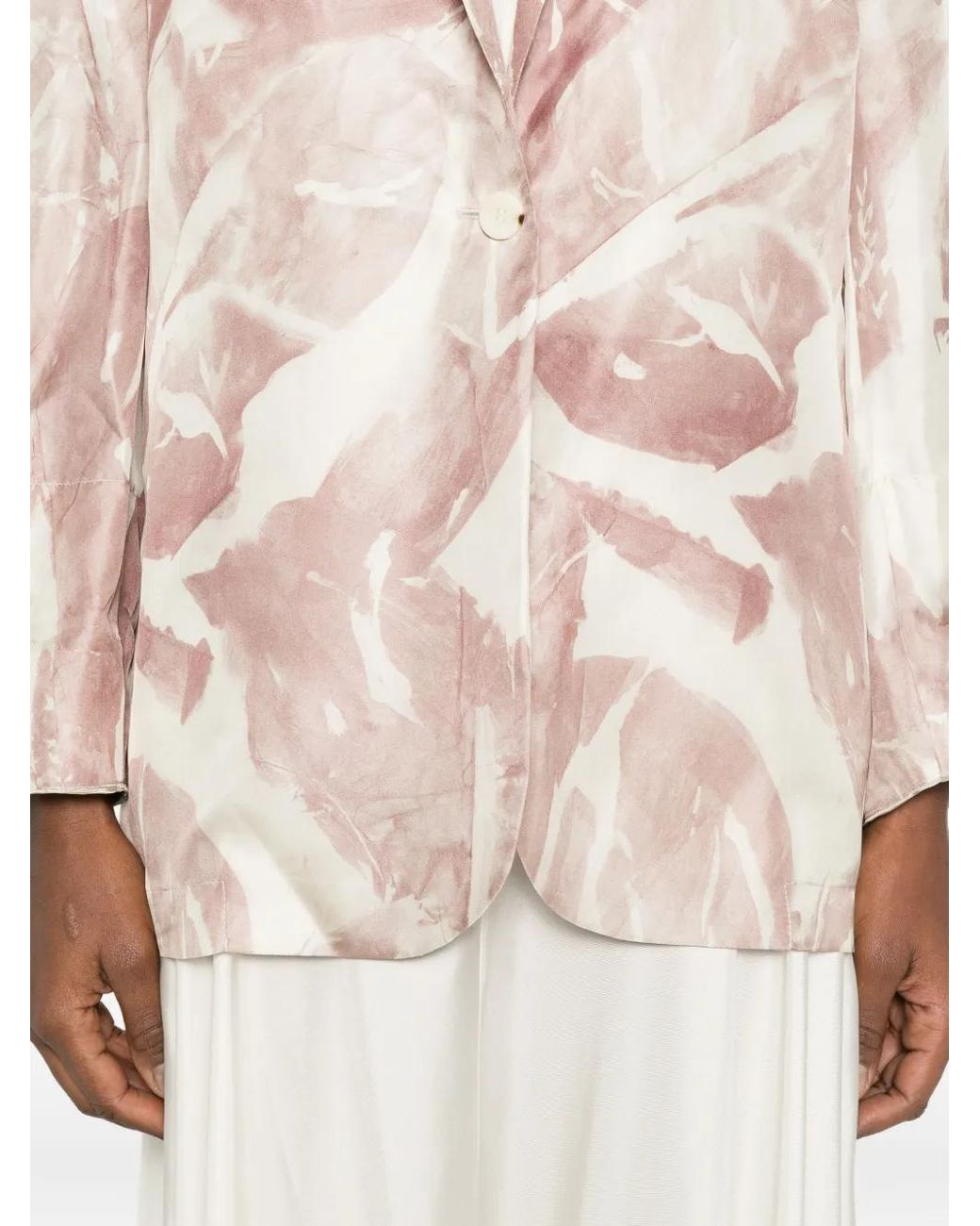 Alysi Pink Monopetto Floral Single-Breasted Jacket