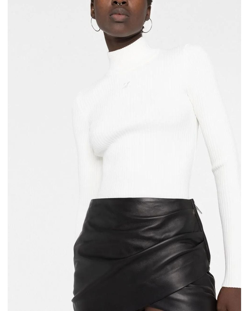 Courreges White High Neck Top