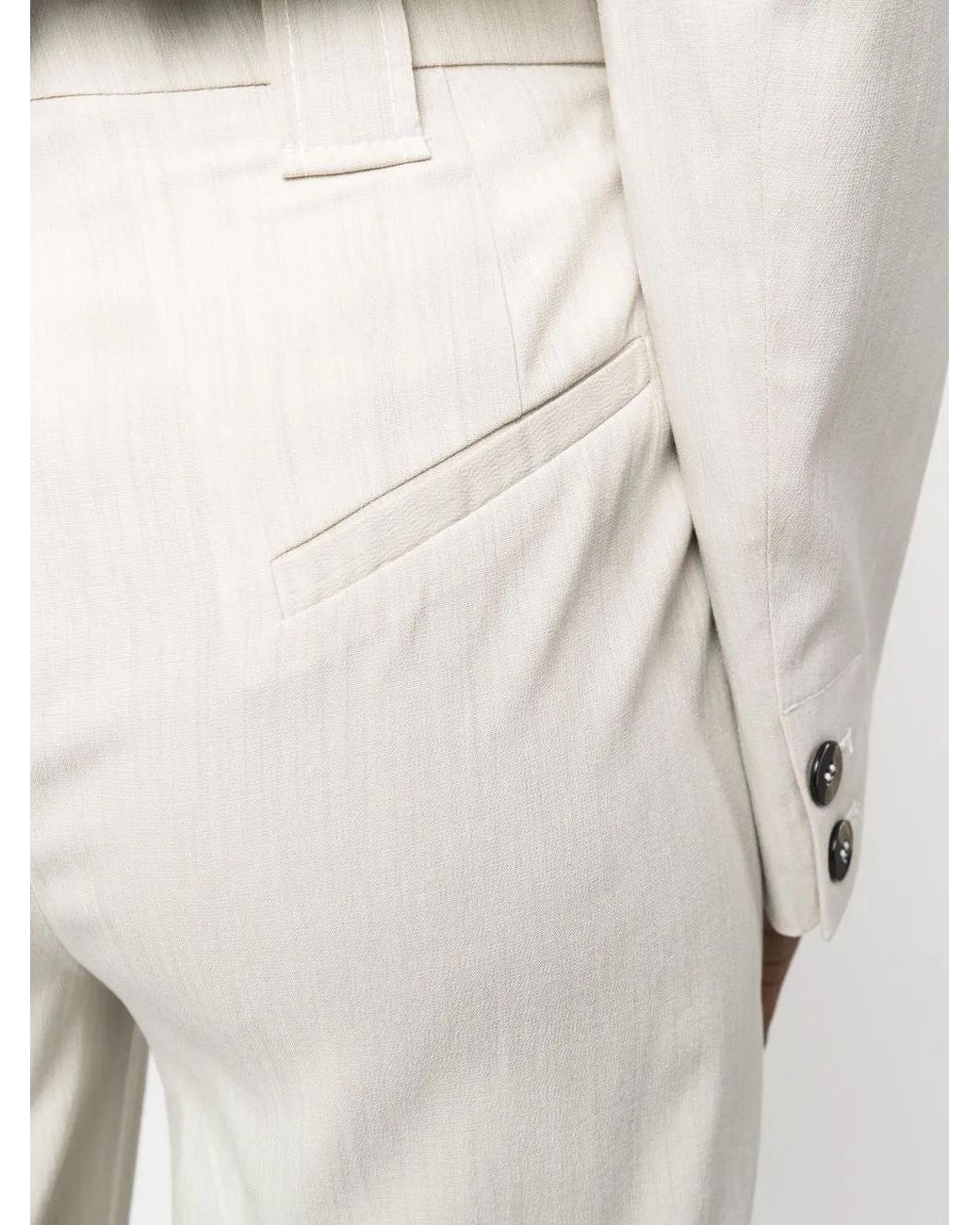 Ganni White High-Waisted Straight-Leg Trousers