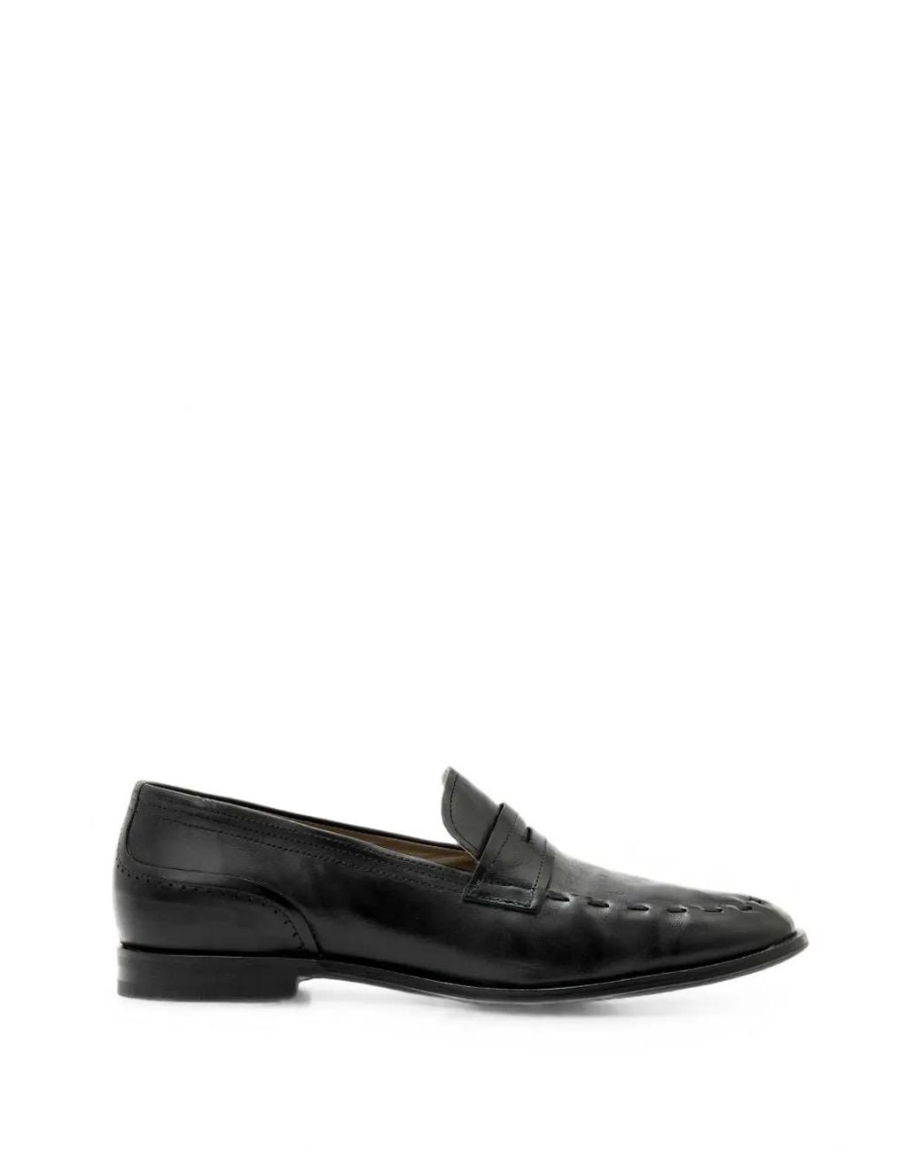 AllSaints Black Jules Leather Loafers