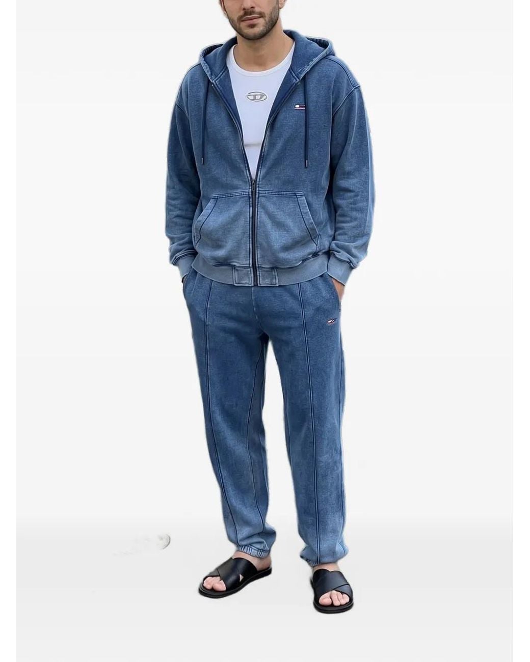 DIESEL Blue P-Crox Faded Track Pants for men