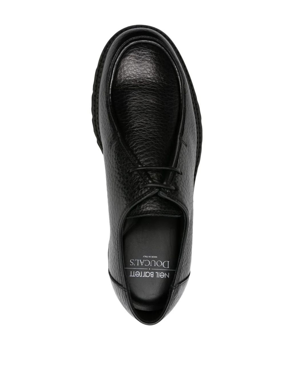 Doucal's Black X Neil Barrett Chuncky Sole Leather Loafers for men
