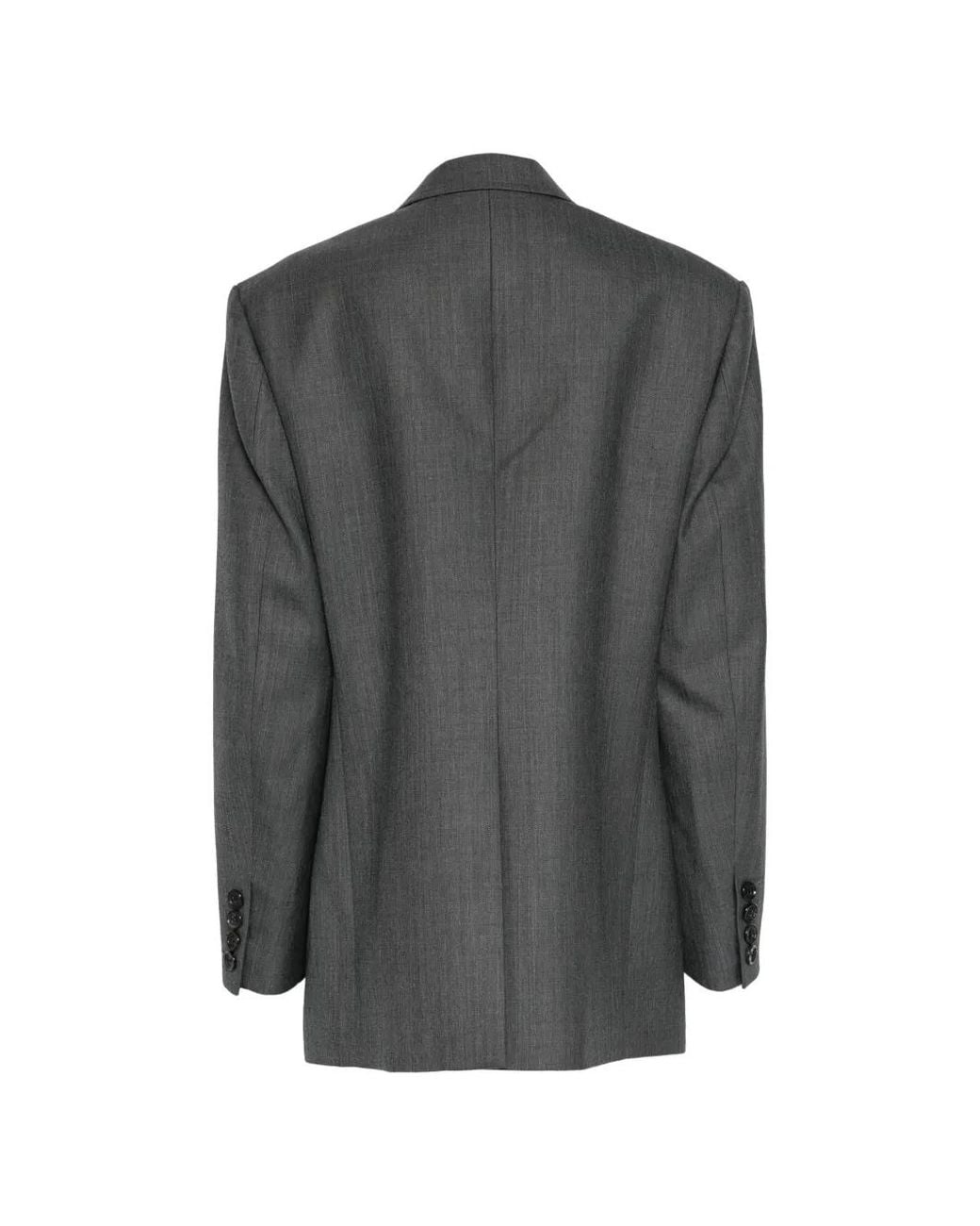 Junya Watanabe Gray Blazer Croisé À Revers Crantés