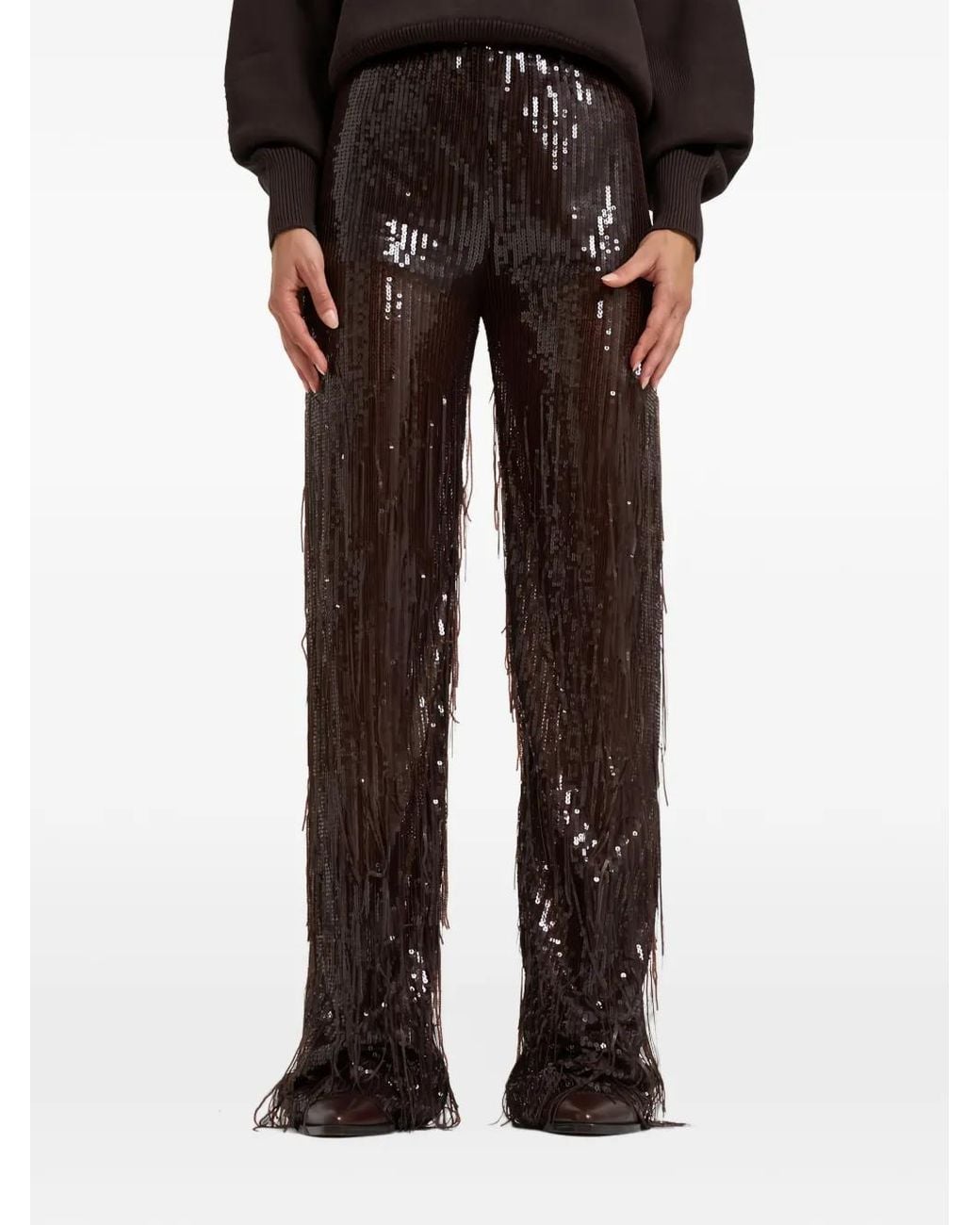 FEDERICA TOSI Black Pantalon À Ornements De Sequins