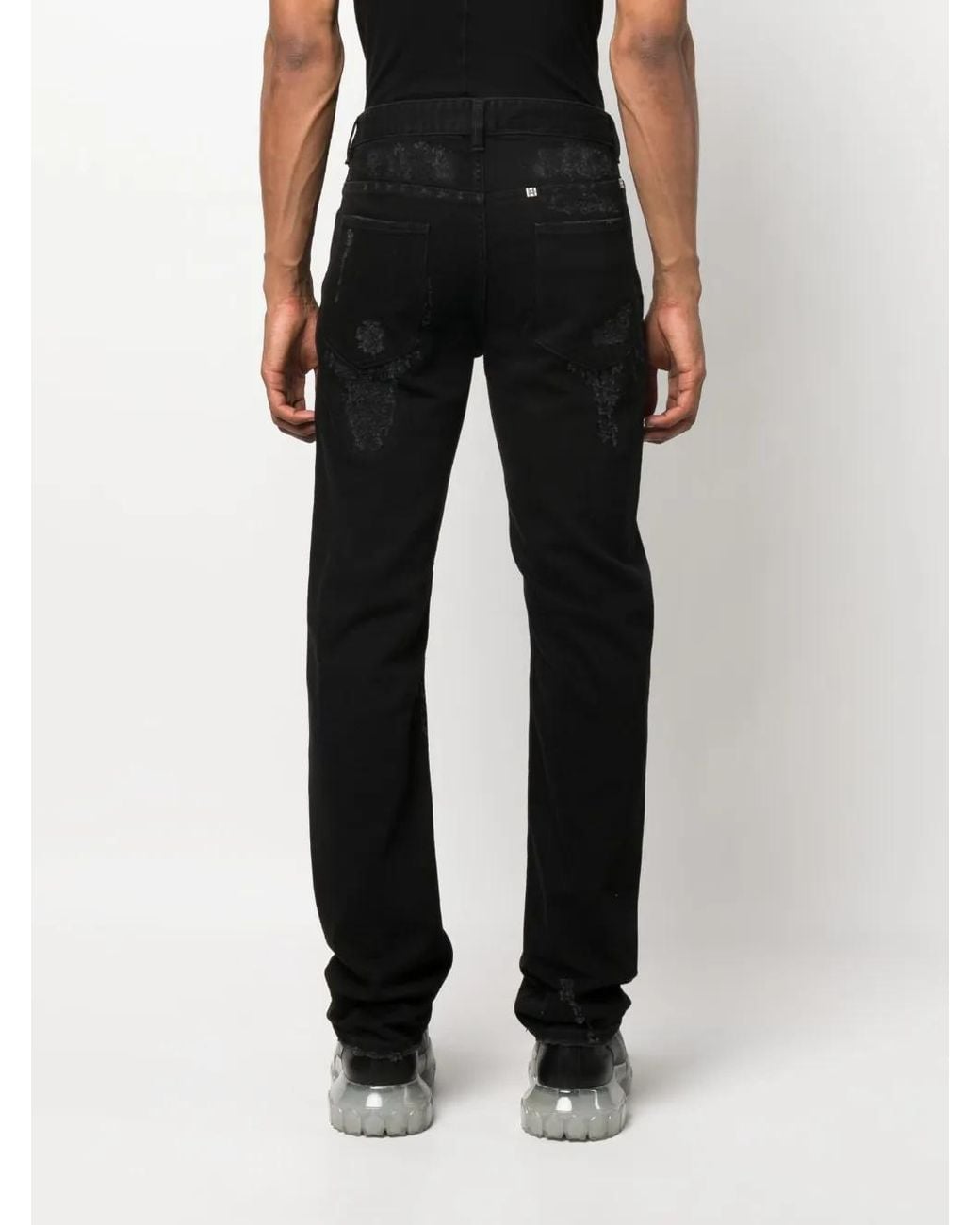 Givenchy Black Distressed-Effect Straight-Leg Jeans for men