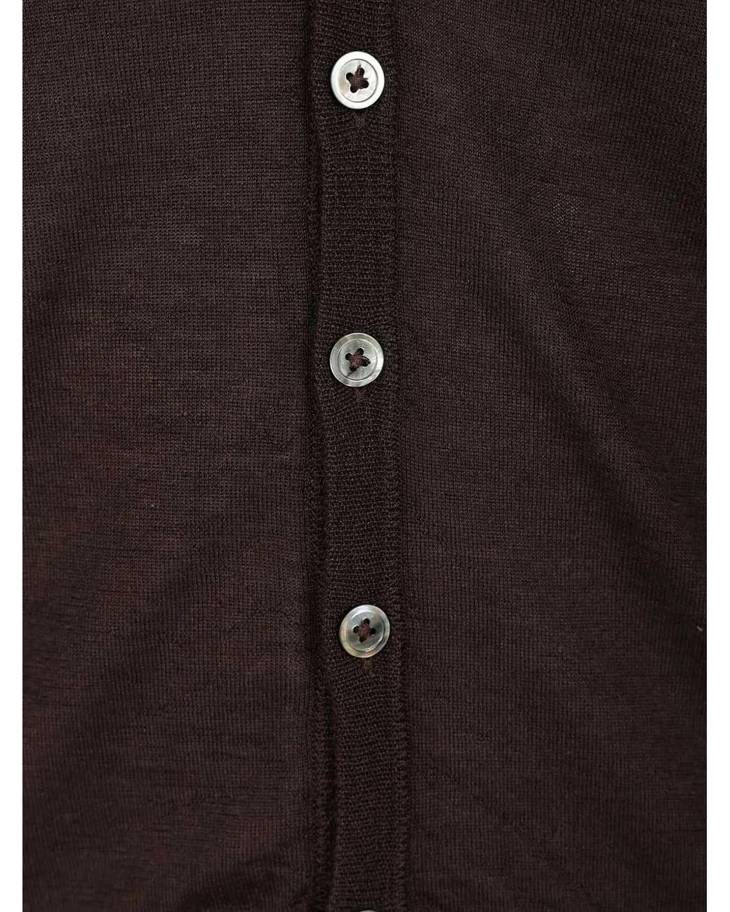 Al Duca D'aosta Black Button-Up Sleeveless Knitted Cashmere Vest for men