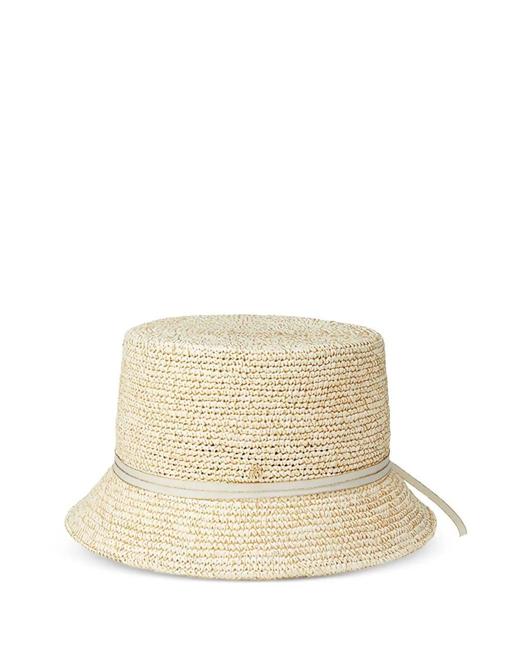 Maison Michel Natural Lila Ribbon Straw Hat
