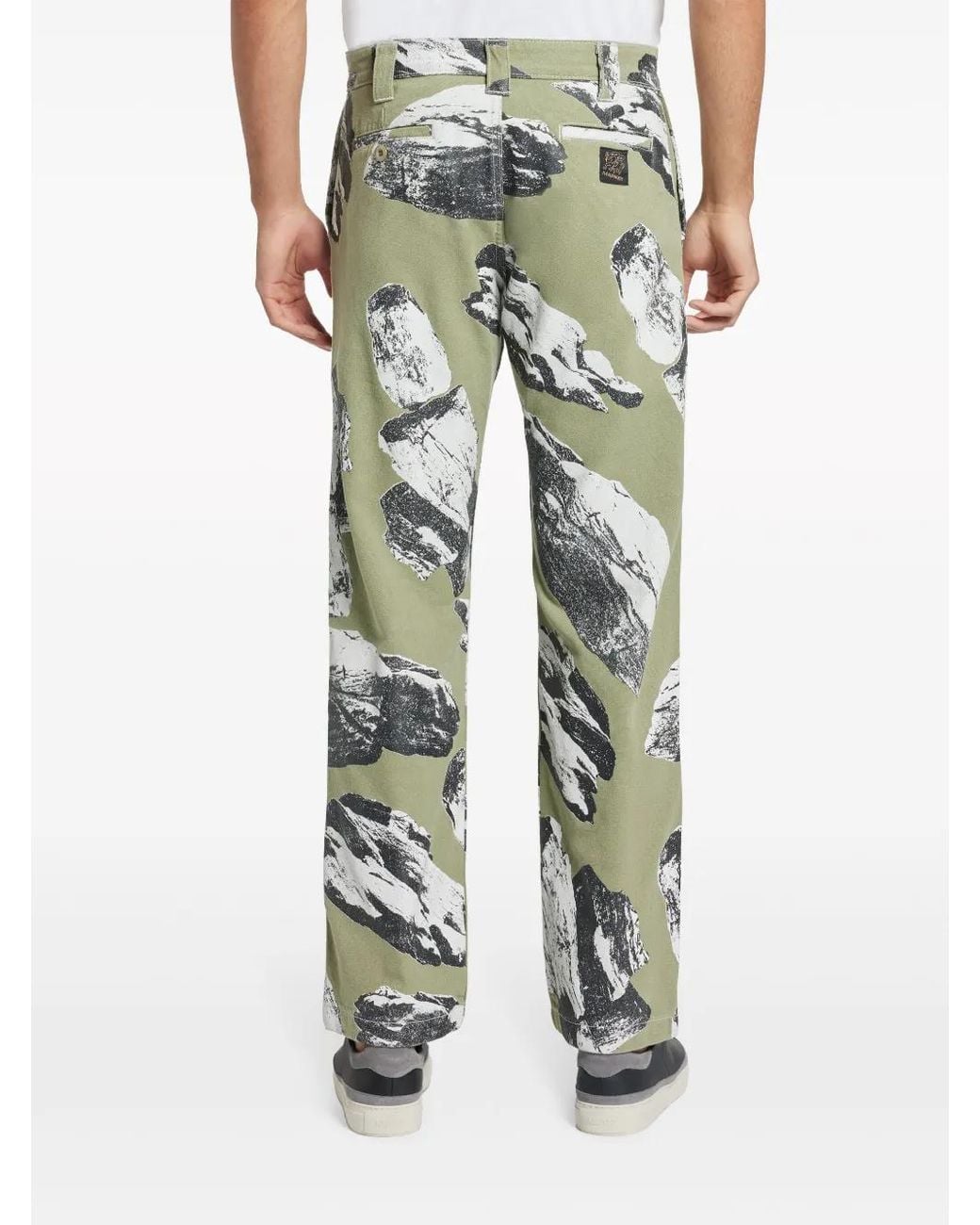 Market Green Talus Graphic-Print Cotton Trousers for men