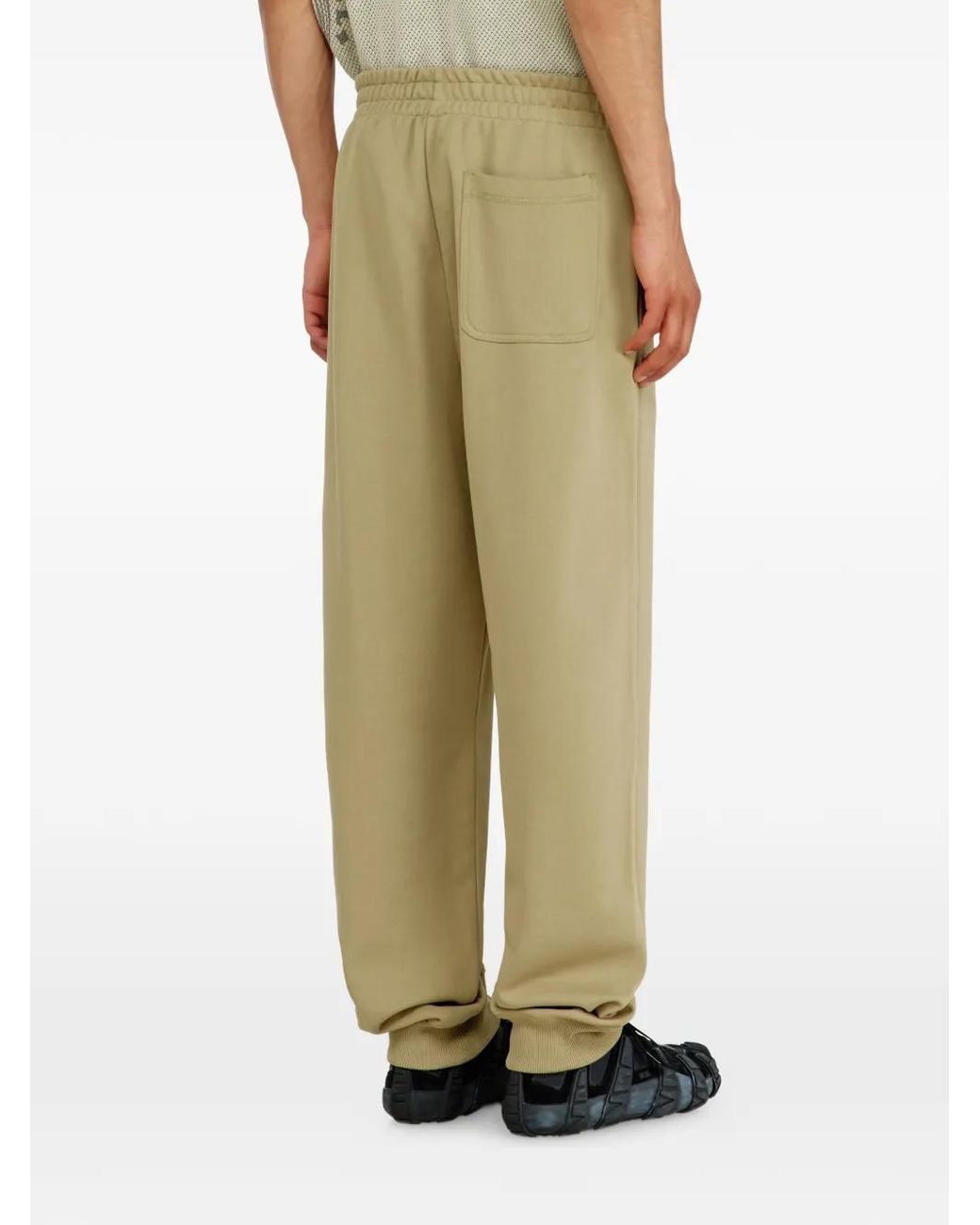 DIESEL White Cotton Pants With Metallic Oval D for men