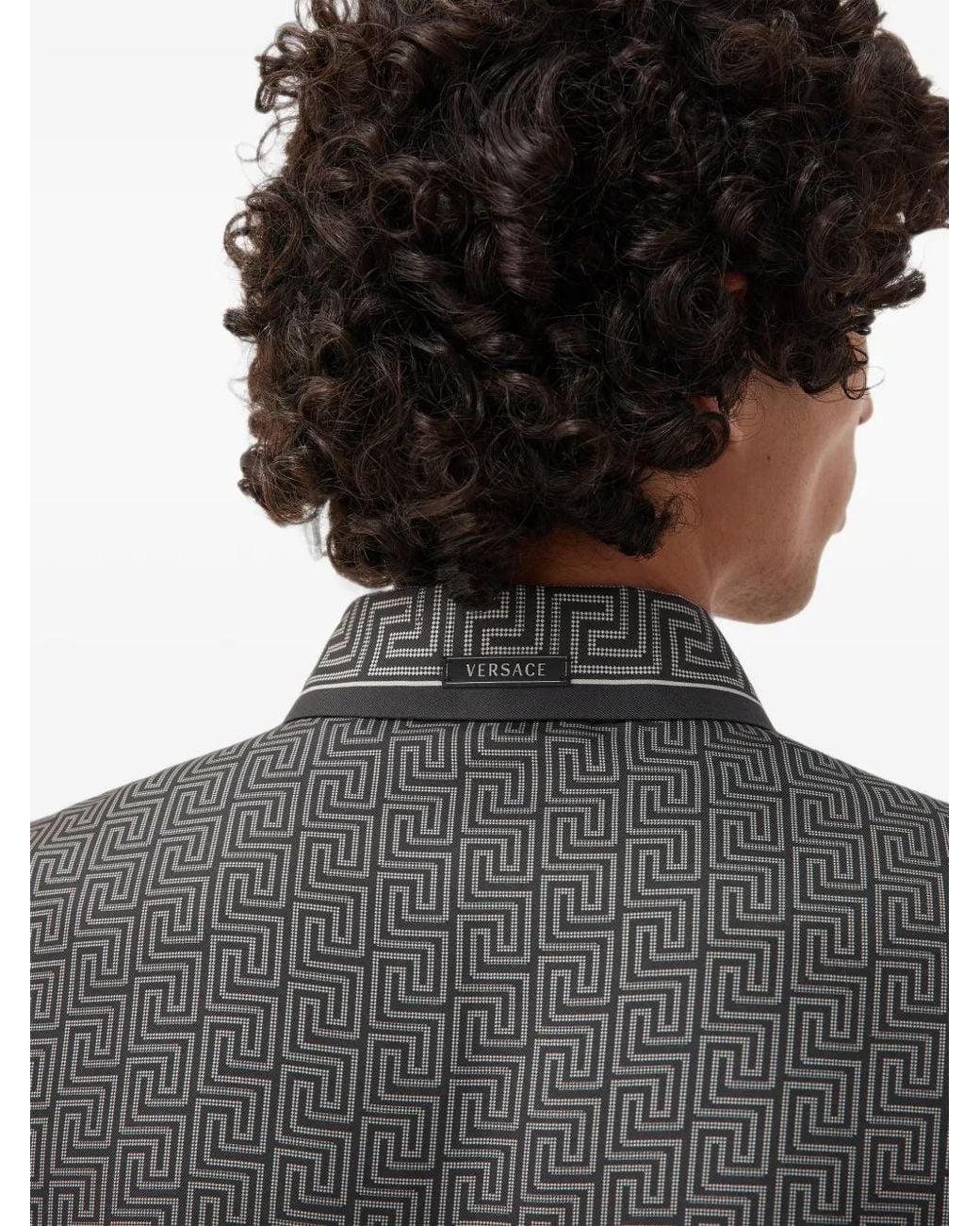 Versace Hemd Mit Greca-Print in Gray für Herren