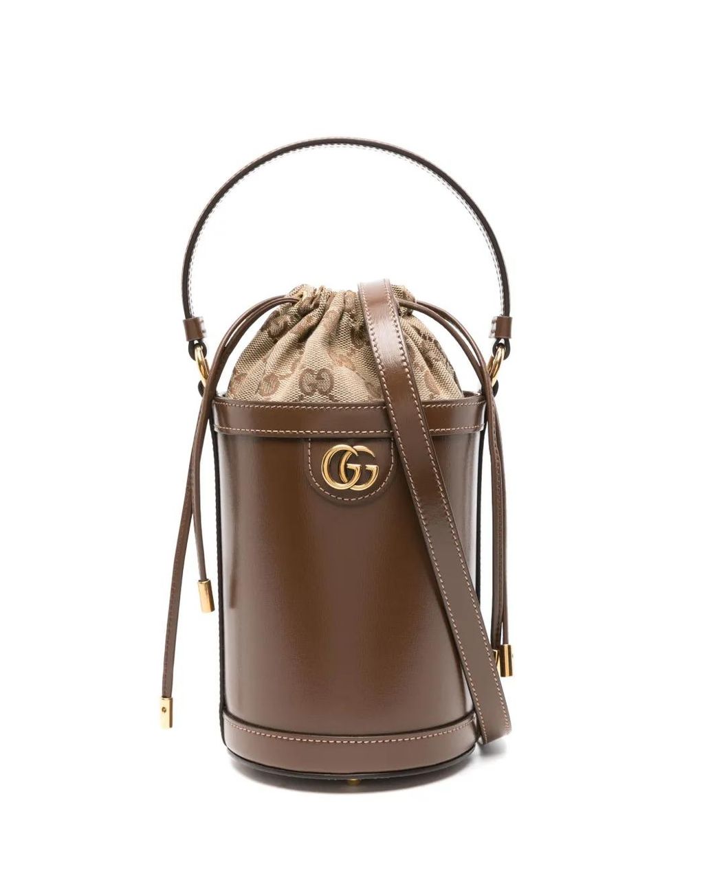 Gucci Brown Mini Ophidia Bucket Bag