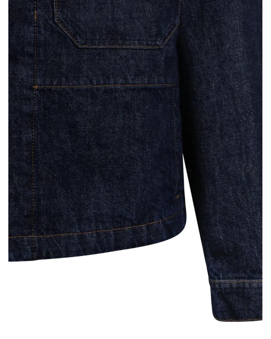 Stone Island Blue Logo-Patch Denim Jacket for men