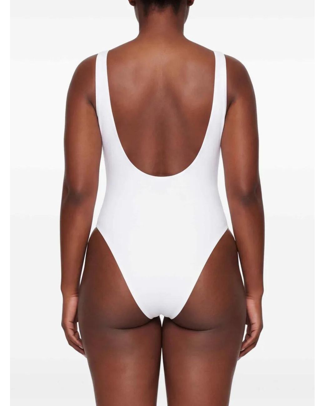 Oseree White Maillot De Bain À Ornements En Cristal