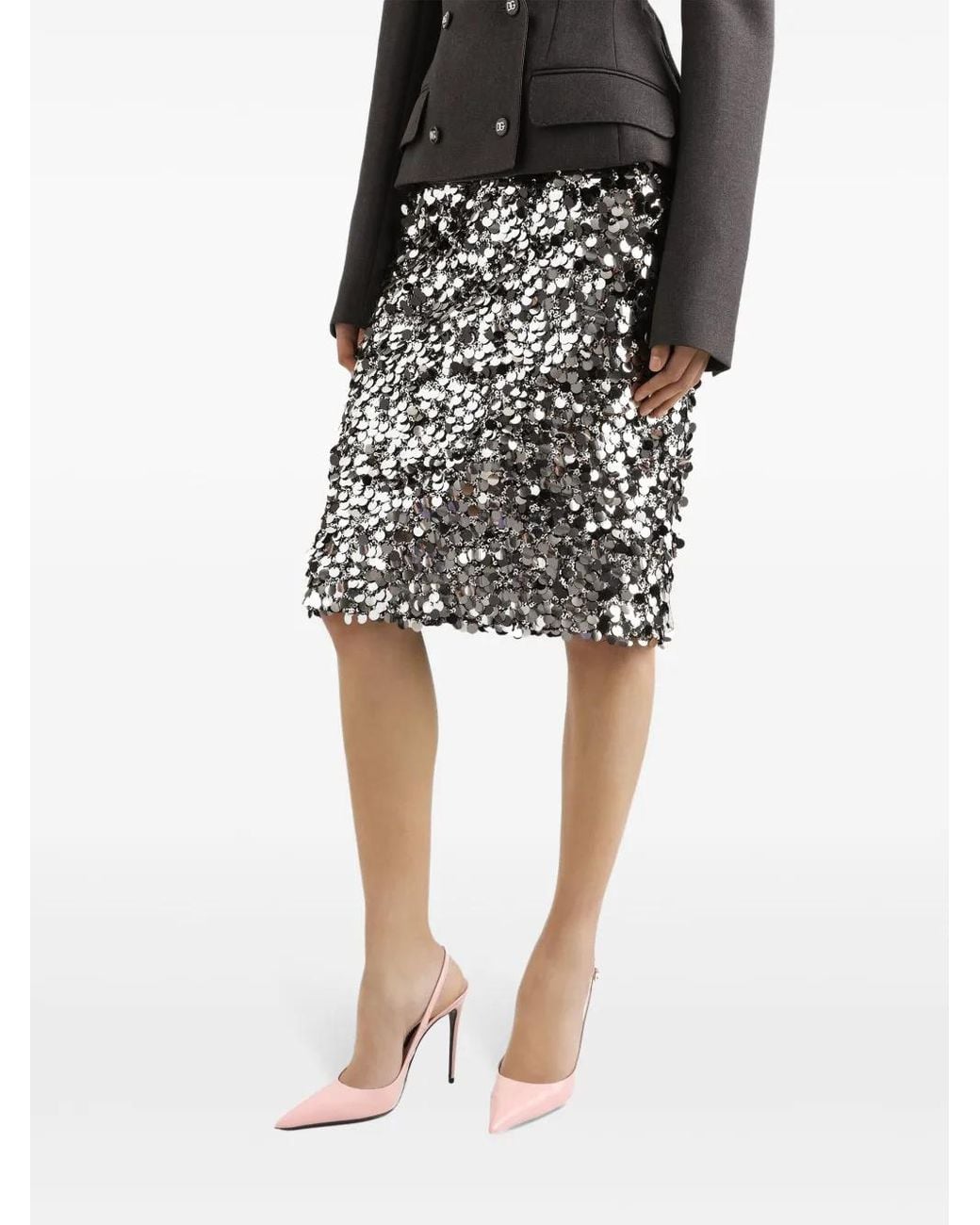 Dolce & Gabbana Black Mini Sequined Skirt For