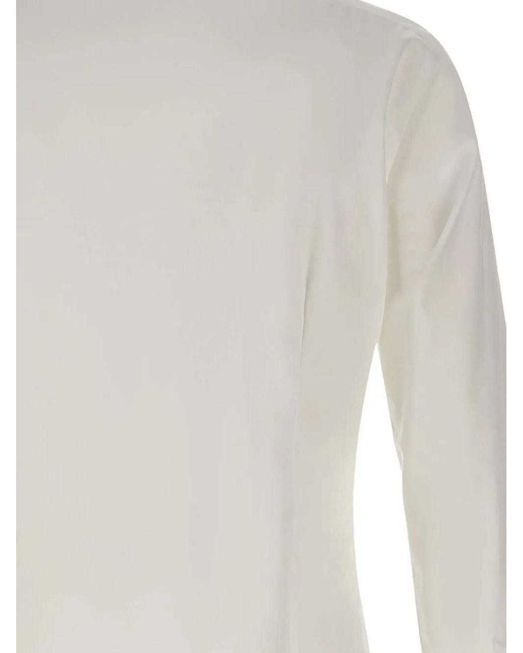 Barba Napoli White Classic-Collar Cotton Shirt for men