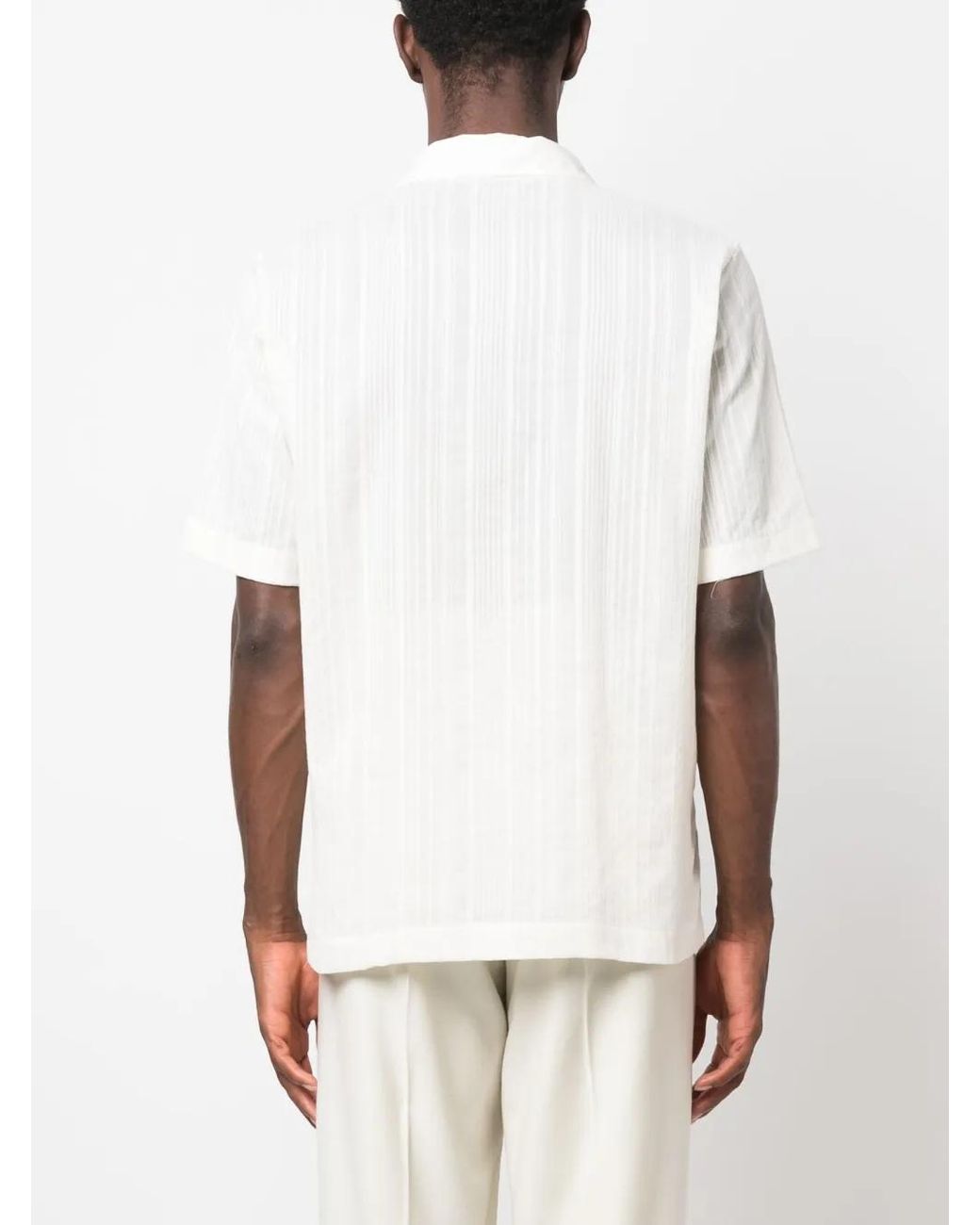 Séfr White Pintuck Cotton Shirt for men