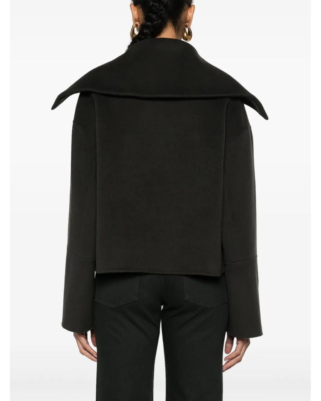 Nanushka Black Maxe Spread-Collar Jumper