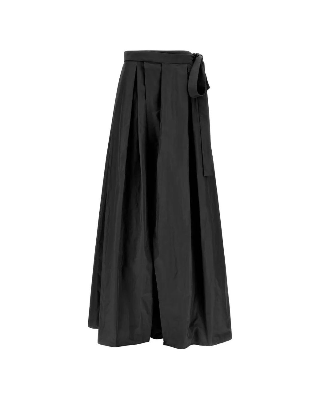 Pinko Black Long Wrap Skirt With Bow