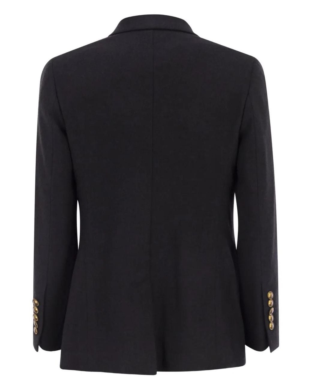 SAULINA Black Assunta Double-Breasted Button Jacket