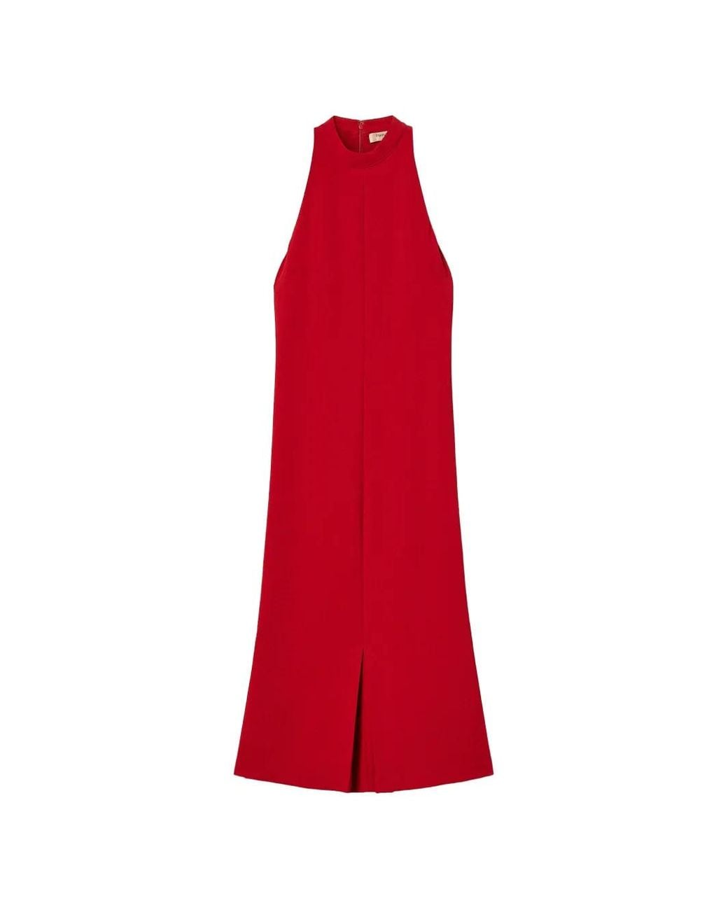 Twinset Red Long Crêpe Halter Neck Dress