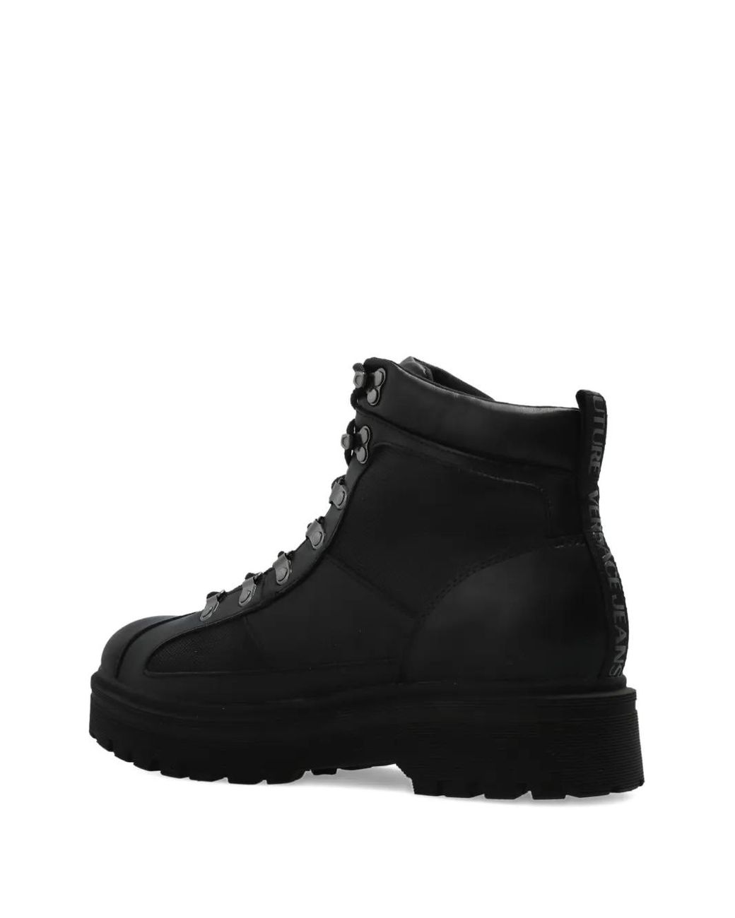 Versace Jeans Couture Black Chaussures De Randonnée À Lacets for men