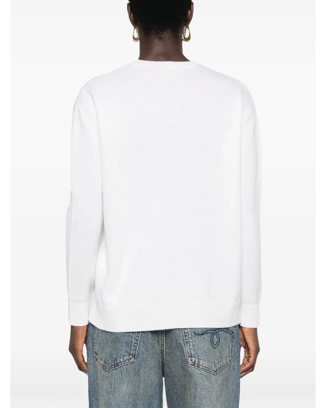 Max Mara White Wool And Cashmere Blend Sweater