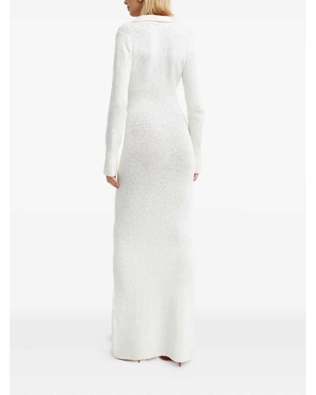 AYA MUSE Helia Long-Sleeve Button Maxi Dress in White | Lyst