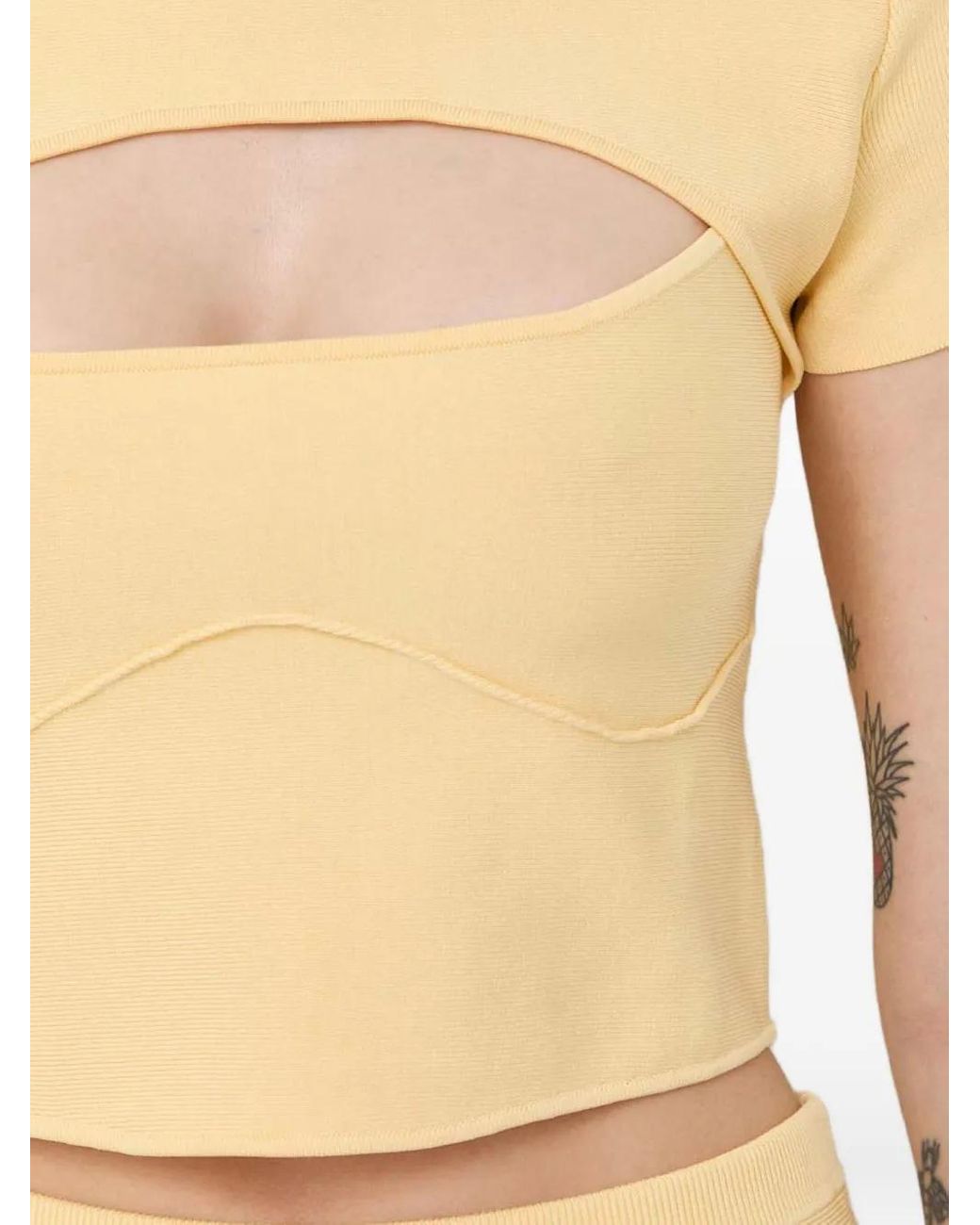 Patrizia Pepe White Cutout Short-Sleeve Top