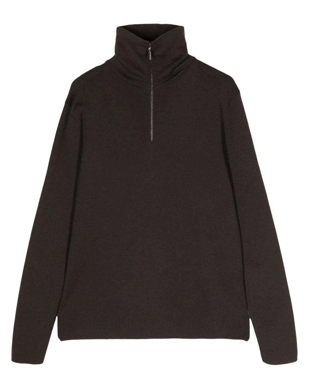 Cruciani Black Roll-Neck Wool Jumper for men