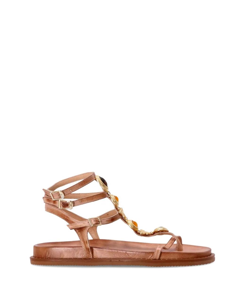 Kotris Sandals Embellished Strap Sandals in Brown | Lyst