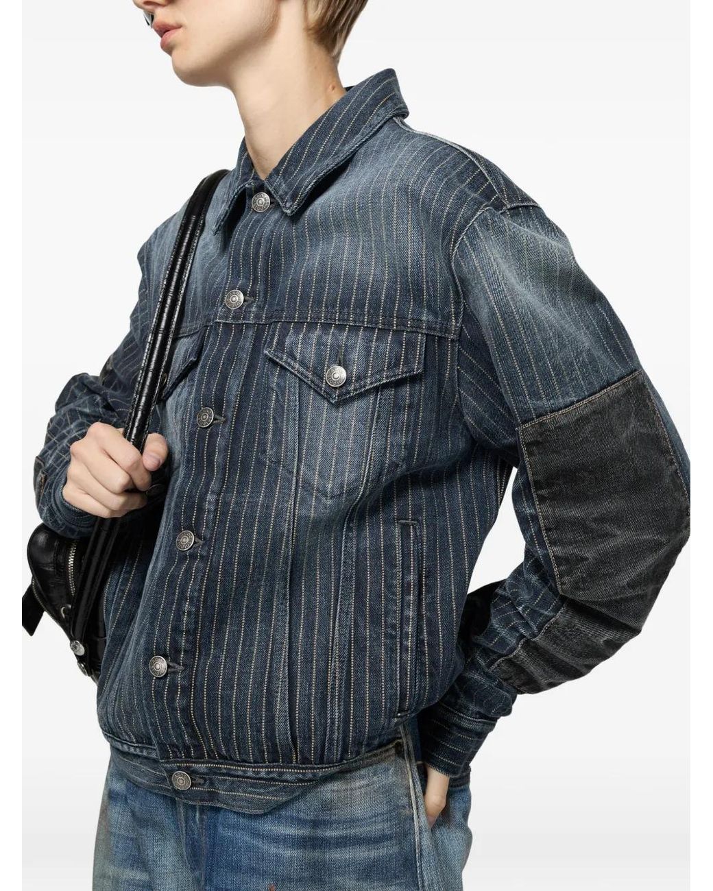 Chaqueta Vaquera Con Diseño Patchwork Acne de color Blue