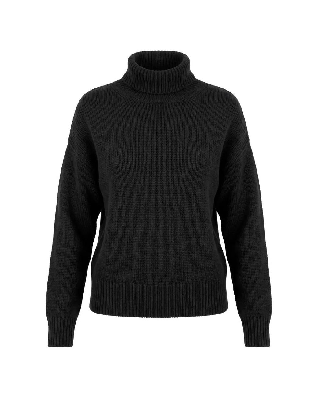 Sa Su Phi Black Cut-Out Roll-Neck Sweater
