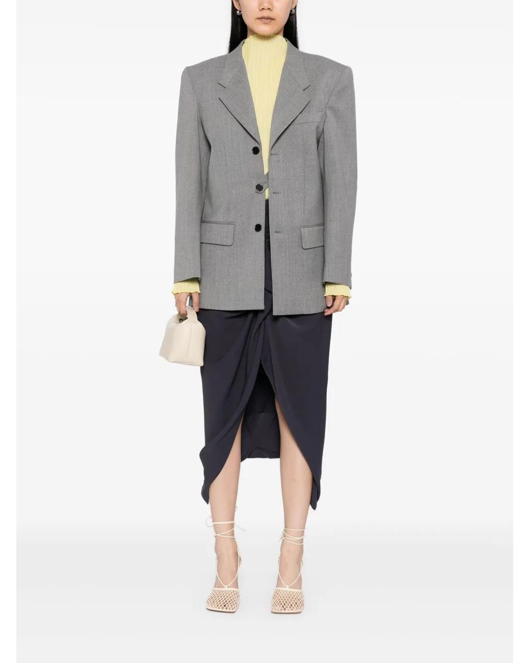 ALAINPAUL Gray Single-Breasted Blazer
