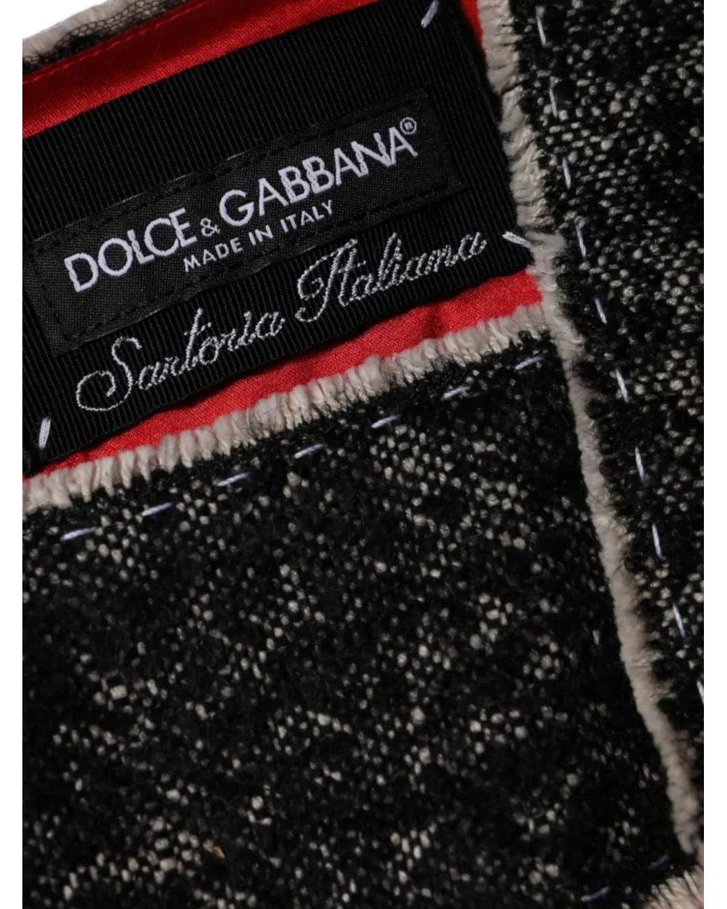 Dolce & Gabbana Red Tweed-Trim A-Line Dress